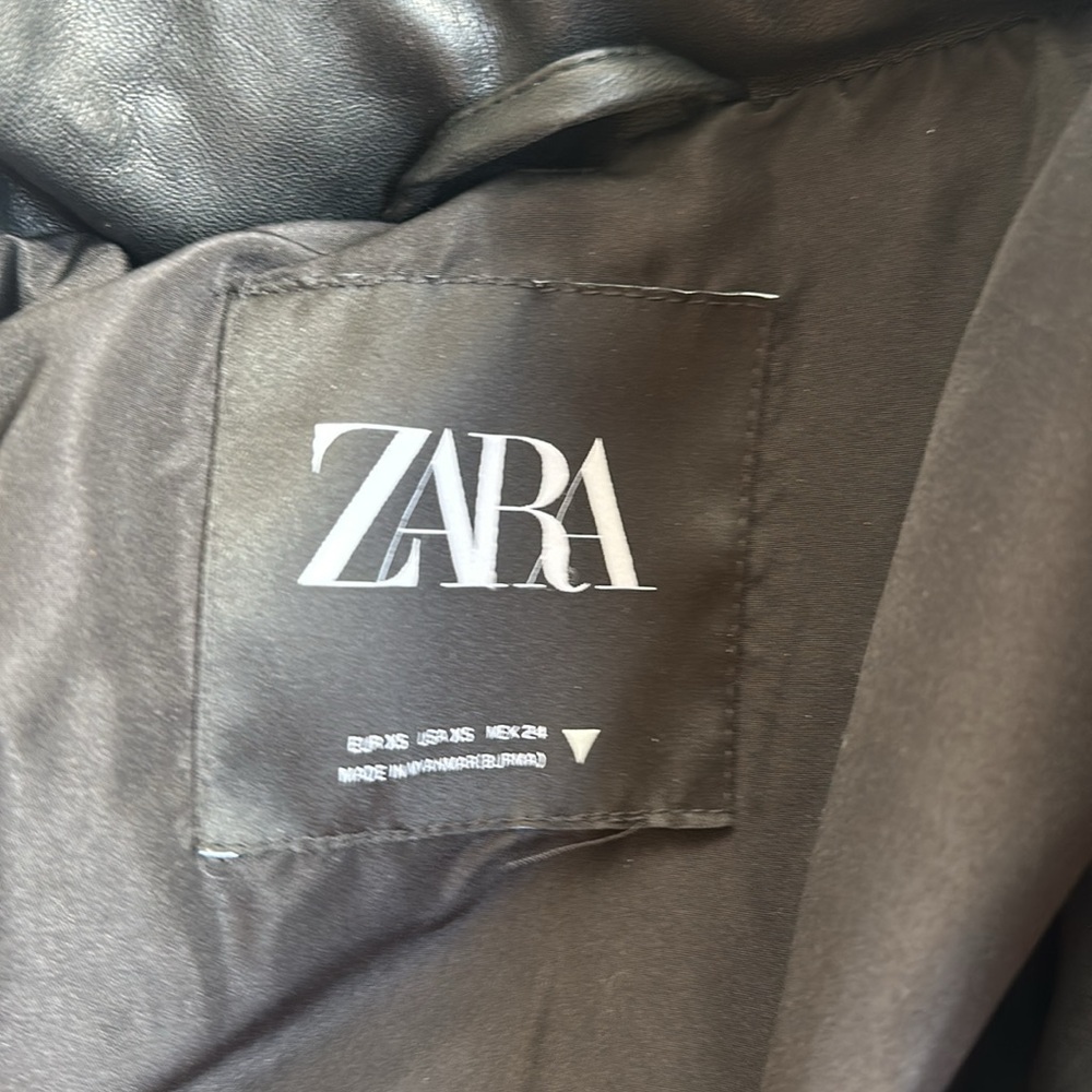Zara Faux leather puffer jacket - Picture 7 of 8